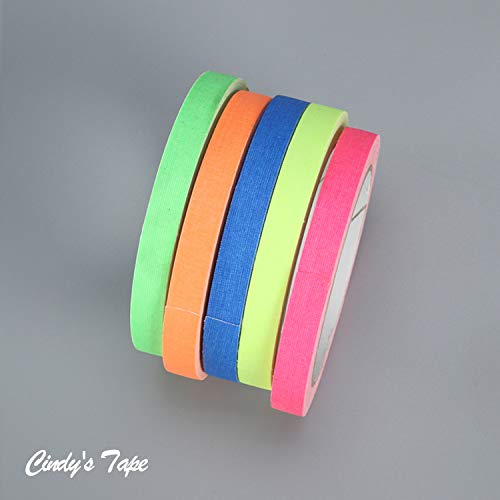 [Australia - AusPower] - Spike Tape Sets 0.5 inch x 36 ft Each,Gaffer Tape 5 Rainbow Colors Mark Tape Grid and Line Striping Adhesive Tape,Art,Dry Erase Tape for Hula Hoops,whiteboard,Pinstripe Tape for Floors,Stages 