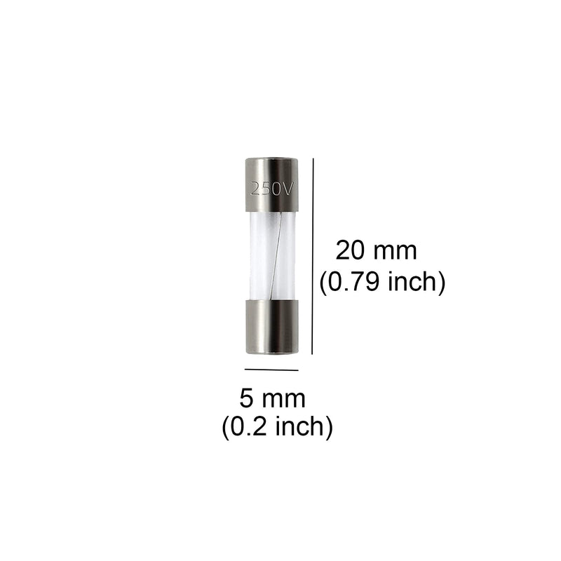 [Australia - AusPower] - ZUPAYIPA Pack of 10 pcs 500mA F0.5AL Fast-Blow Fuse 0.5A 250V Glass Fuses 0.2 x 0.79 inch / 5 x 20 mm (0.5amp) (F0.5A) 