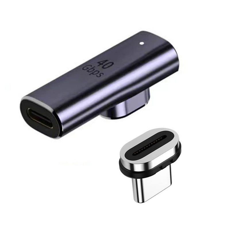 [Australia - AusPower] - ChenYang CY USB C Magnetic Connector Adapter,USB4 Type C Male to Female Low Profile Right Angled 100W Power Data 8K Video Adapter 