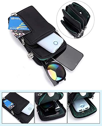 [Australia - AusPower] - Cell Phone Purse Crossbody Bags Wristband Sports Armband for Galaxy Note 20 Ultra S21 Ultra S20 FE S21 Plus S10 Lite A02 A32 A52 A21 A51 A71 A31/ Moto G Power G9 Plus/BLU G91 Pro/LG Stylo 6 (Black) A-Black 