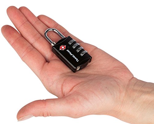 [Australia - AusPower] - 3 Pack TSA Luggage Locks with 4 Digit Combination – Heavy Duty Set Your Own Padlocks for Travel, Baggage, Suitcases & Backpacks - Black Black - 3 Pack 