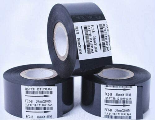 [Australia - AusPower] - XYRD Black Hot Stamp Ribbon 2 Rolls FC2B 30mm x 100m for Coder Printer Machine 