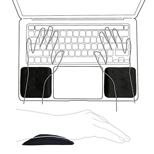 [Australia - AusPower] - WavePads by AQUUES Solutions – Two Pack Non-Slip Wrist Rests for Laptop and Keyboard Ergonomic Memory Foam Laptop Wrist Pads for Wrist Pain & Carpal Tunnel Relief, Memory Foam Wrist Support Pads 