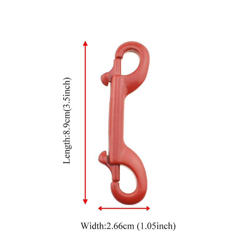 [Australia - AusPower] - Hahiyo Double Ended Bolt Snap Hooks 3.5inch Length Swivel Clasp Buckle Trigger Clip Spin Freely Secure Not Wiggle Loose Easy to Hook for Flagpole Rope Key Chain Dog Collar Red Stainless Steel 1pcs Double Ended Bolt Snap-Red-1Pack 1 