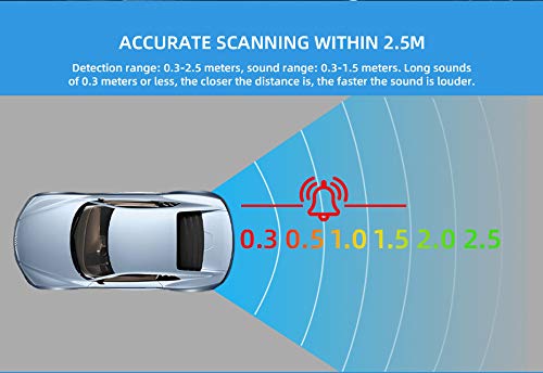 [Australia - AusPower] - TOTMOX Car Auto Vehicle Reverse Backup Radar System, Reversing Radar Detector 4 Reversing Parking Sensors Beep Alarm 