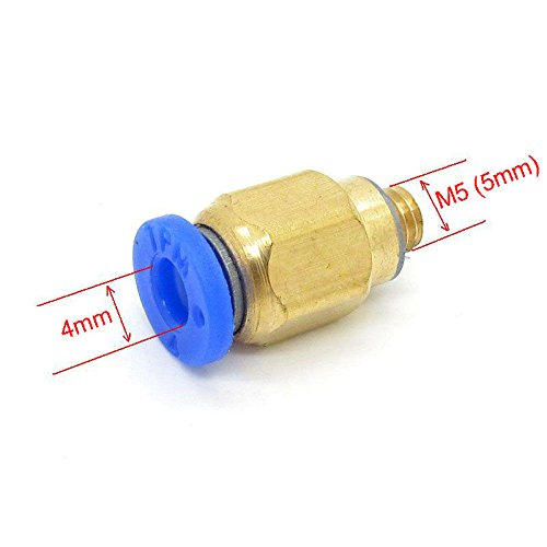 [Australia - AusPower] - 4mm to M5 Pneumatic Connectors Male Straight One-Touch Air Hose Fitting PC4-M5 Pack of 10 