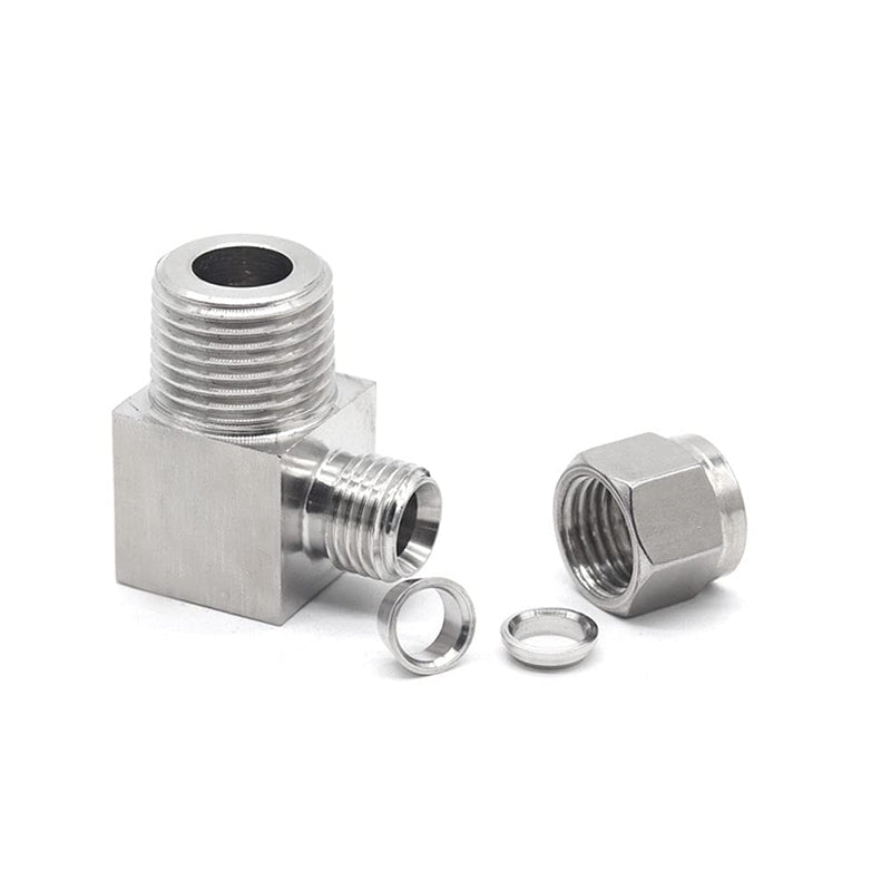[Australia - AusPower] - Yoebor Stainless Steel 304 Compression Tube Fitting 90 Degree Male Elbow Adapter Connector with Double Ferrules 8mm" OD x 1/8" NPT Male,Pack of 2 8mm OD x 1/8 NPT Male 
