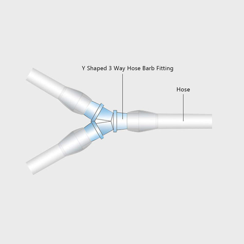 [Australia - AusPower] - ANPTGHT 1/8" Hose Barb Fitting Equal Barbed Y Shaped 3 Way plastic Tubing Joint Splicer Mender Adapter Union for Oxygen Tubing Pipe Household Fuel Gas Liquid Air (Pack of 8.) 1/8 Inch 