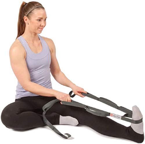 [Australia - AusPower] - Body Sport Static Stretch Strap – Durable Woven Stretch Strap with Loops for Yoga and Home Gym Exercises – for Pre- and Post-Workout Stretching – Versatile Flexibility Stretch Strap for Men and Women 