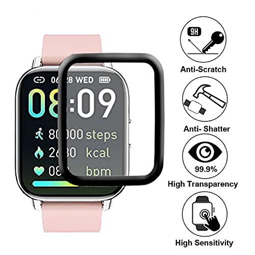 [Australia - AusPower] - smaate 3D Screen Protector Compatible with Smartwatch P32 Sudugo Motast Coucur Ordtop 1.69inch and FITNIV IW2 1.55inch, 3-Pack, Full Coverage, Curved Edge frame 