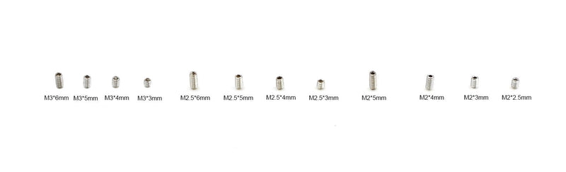 [Australia - AusPower] - HVAZI M2 M2.5 M3 Stainless Steel Internal Hex Drive Cup Point Set Screws Assortment Kit 