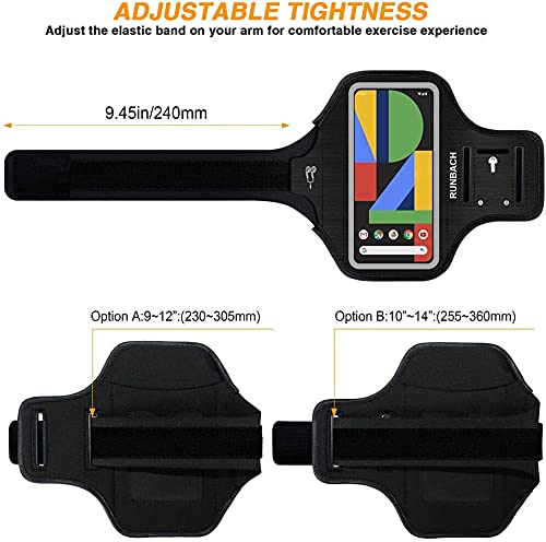 [Australia - AusPower] - RUNBACH Running Armband for Google Pixel 6/6 Pro/5a/4XL/3a XL/3 XL,Sweatproof Running Exercise Case with Card Slot for Pixel 6/6 Pro/5a/4XL/3a XL/3 XL(Black) Black 