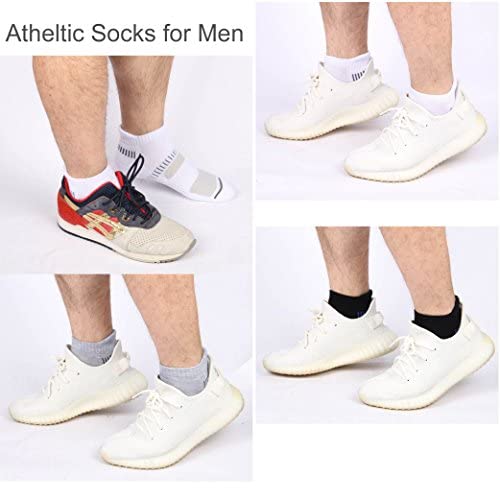 [Australia - AusPower] - Cooplus Mens Ankle Socks Athletic Cushioned Breathable Low Cut Tab With Arch Support-6Pairs 6-12 A1-black 6 Pairs 