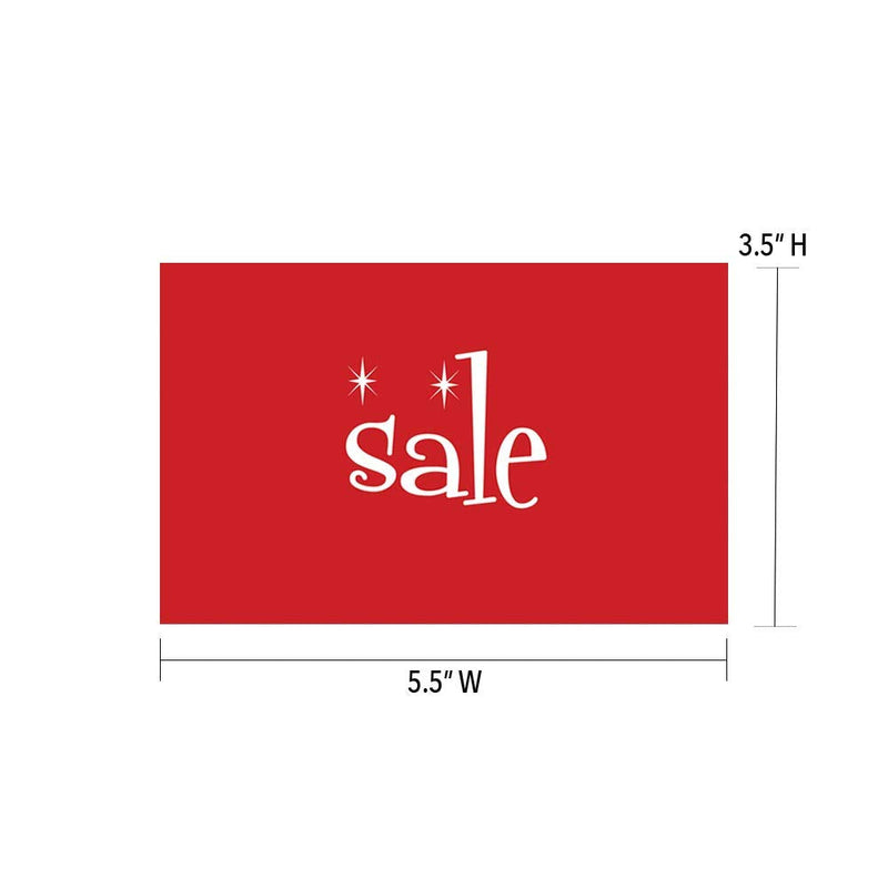 [Australia - AusPower] - NAHANCO CD57S2-5 Retail Sign Card for Displays, “Sale”, 5 ½”H x 7”W, Red with White Print with Stars on Card Stock – 5/CTN. 