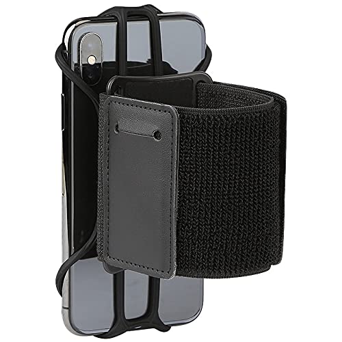 [Australia - AusPower] - Z&Xin Cell Phone Armband, 360 Degree Rotatable Cellphone Sports Arm Band Holder Case Demountable Smartphone Running Bag for iPhone 13/13 Pro Max/12/12 Max/11, Size 4 - 7, 8 - 16 inch, Black 