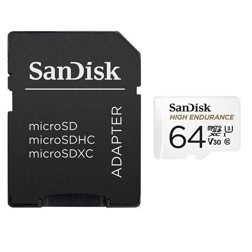 [Australia - AusPower] - 2-Pack SanDisk High Endurance Video Monitoring MicroSD MicroSDHC Card with Adapter 64GB (SDSDQQ-064G-2PK-R4BK) Bundle with Everything But Stromboli Memory Card Reader 