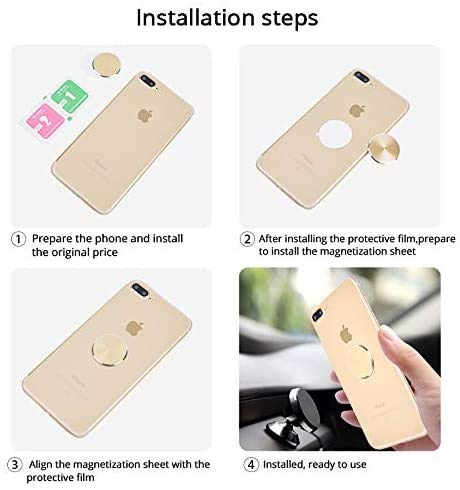 [Australia - AusPower] - SALEX Cute Pink Replacement Metal Plates Set [4 Pack] for Magnetic Car Phone Holders, Wall & Air Vent Mounts, Cases, Magnets. Kit of 4 Rose Gold Round Discs Without Holes. 3M Adhesive Backing, Films. 4 Pack 