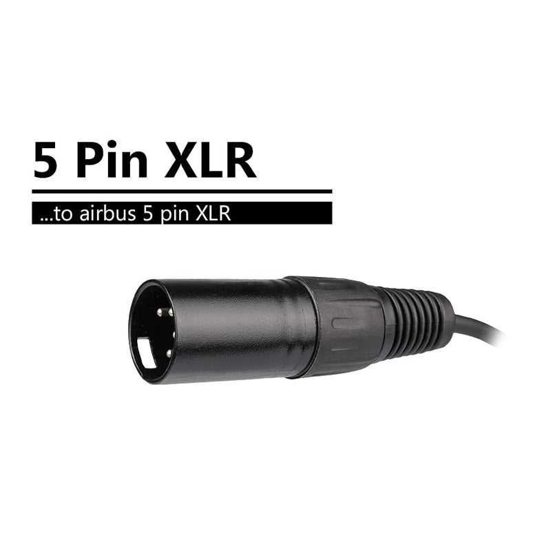 [Australia - AusPower] - Aviation Headset GA Dual Plugs to Airbus 5 Pin XLR Headset Adapter 