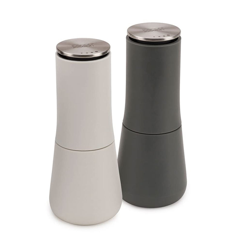 [Australia - AusPower] - Joseph Joseph - 95036 Joseph Joseph Milltop Salt and Pepper Grinder Set with Adjustable Grind Size Coarseness, Dark Gray/White, 2-piece 