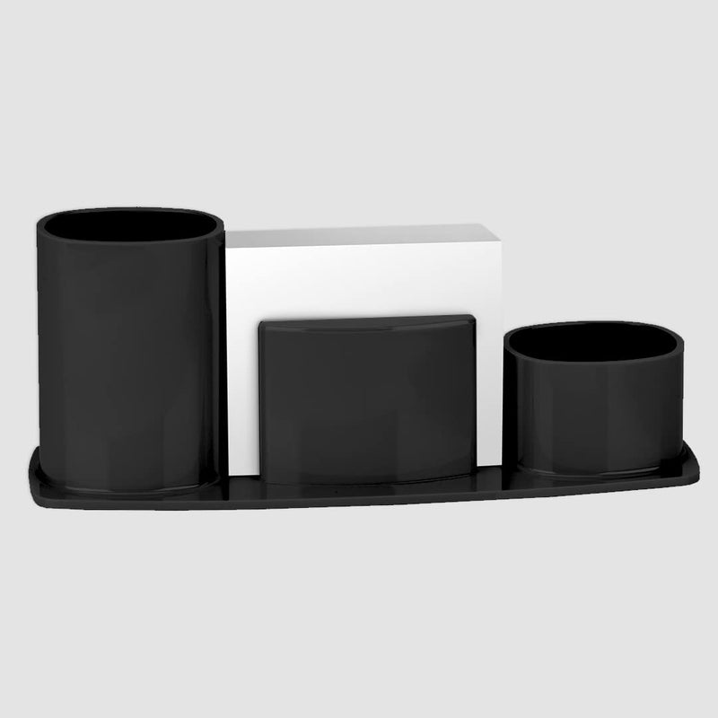 [Australia - AusPower] - Acrimet Millennium Desktop Organizer Holder for Pen, Pencil, Clip, Paper and Desk Accessories (Plastic) (Paper Included) (Black Color) 