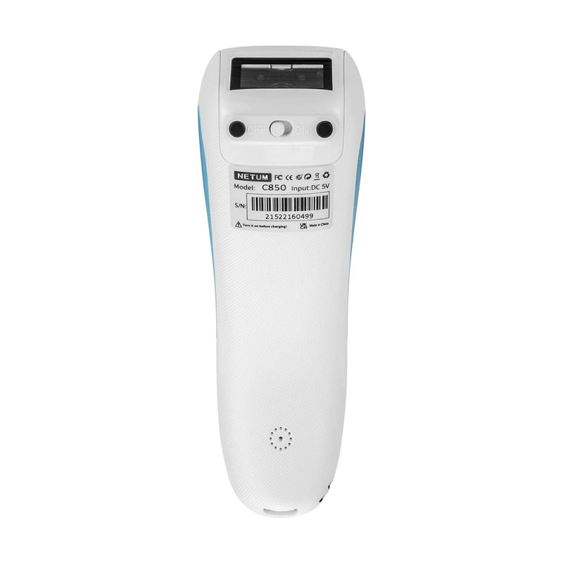 [Australia - AusPower] - NETUM Upgraded Mini Wireless 2D QR Barcode Scanner, 3 in 1 Bluetooth Portable Pocket Small 1D 2D Bar Code Reader, Automatic Fast, Precise scanning for POS, C850 White 