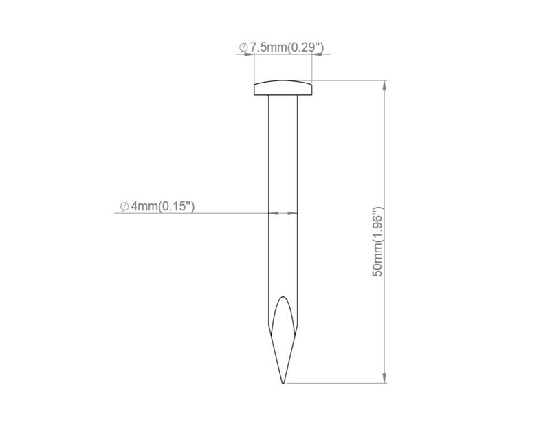 [Australia - AusPower] - 4x50 mm – 2 inch Hardened High Carbon Steel Point Tip Wall Nail 50pcs 