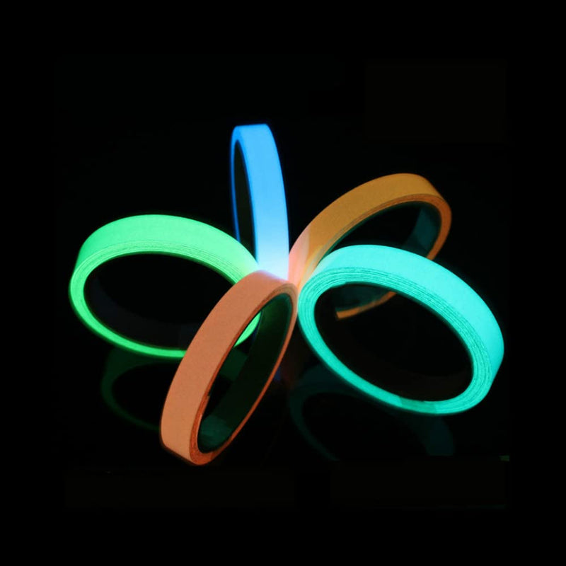 [Australia - AusPower] - LLPT Glow in The Dark Tape 6 Packs 1/2” x 10 Ft Each White Blue Orange Red Pink Green Neon Luminous Bright Fluorescent Sticker for Sport Gears Night Party Decorations DIY Craft (GDS610) 1/2" x 10 Ft 6 Packs 6 Colors 