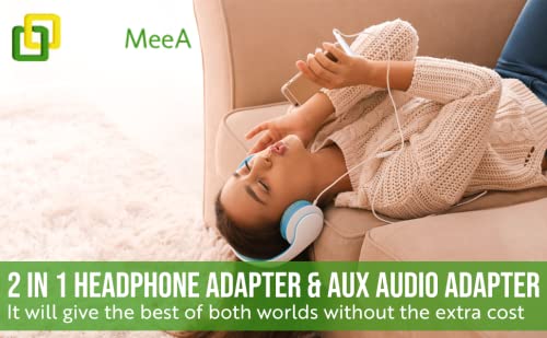 [Australia - AusPower] - MeeA Lightning to 3.5mm Headphones Dongle Jack Adapter Compatible with iPhone 2 in 1 Headphone Adapter and Aux Audio Adapter + Charger Cable Splitter Bundle Compatible with iPhone 12 11 XS XR X 8 7 