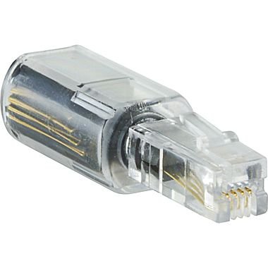 [Australia - AusPower] - 1 x Telephone Cord Detangler - 360 Degree Rotating - Clear/Black - Phone Cord Detangler (for Deep Recessed Jacks Order Item B071ZKQPF7) Branded Master Cables Product 