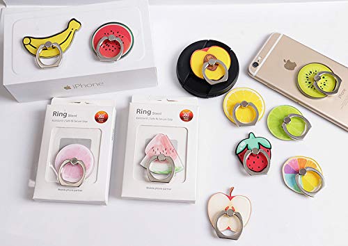 [Australia - AusPower] - Crystal Flower Fruit Shape Ring Stent 360°Rotation Finger Ring Grip Cell Phone Ring Holder Stand (Strawberry) Strawberry 