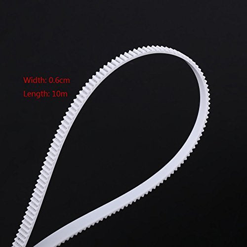 [Australia - AusPower] - 6mm Timing Belt 3D Printer Belt White GT2 Open Synchronous Belt PU with Steel Core 10M 