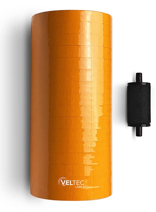 [Australia - AusPower] - Veltec Premium Pricing Labels for Monarch 1110 Price Gun, 16 Rolls, 17,000 Labels, Ink Roller Included (Orange) Orange 