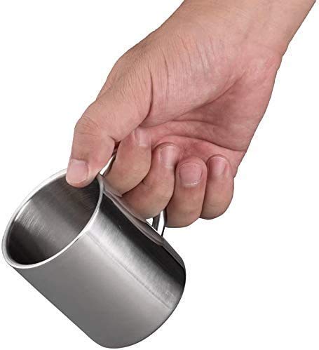 [Australia - AusPower] - IMEEA Coffee Mugs Double Walled Camping Mugs 7.5oz/220ml Stainless Steel Mug with Handle for Kids, Set of 2 