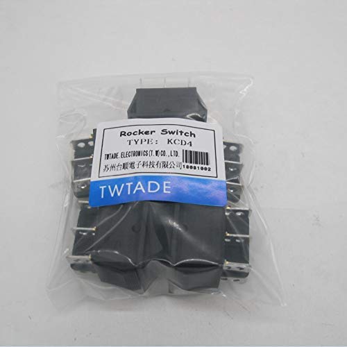 [Australia - AusPower] - TWTADE / 5Pcs Black ON/Off/ON DPDT 6 Pin 3 Position Boat Rocker Switch Car Auto Boat Rocker Toggle Switch Snap AC 250V 125V/20A KCD2-203 