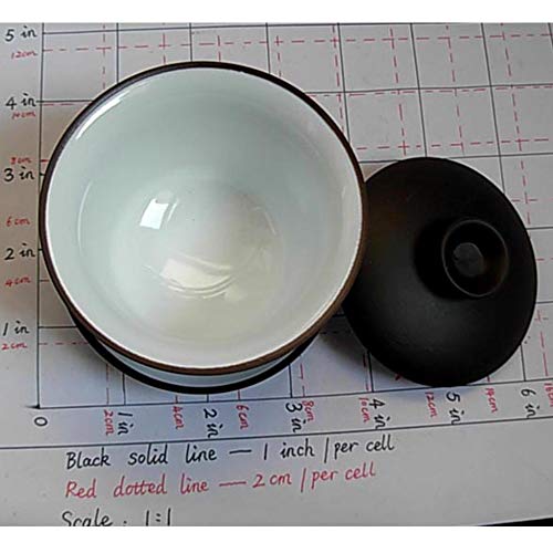 [Australia - AusPower] - Yixing Teacup Chinese Kungfu Tea Bowl Classic Gaiwan Cup Black 