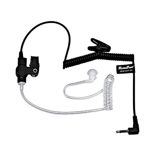 [Australia - AusPower] - MaximalPower 2-Pack 3.5mm Listen Only Acoustic Tube Earpiece with One Pair Medium Earmolds for Two-Way Radios | Compatible with Motorola, Vertex, Hytera Radios for Surveillance, Police, Security 