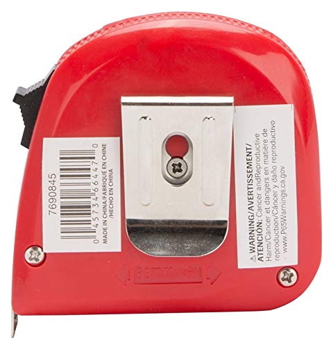 [Australia - AusPower] - Edward Tools Power Lock Retractable 25 Foot Tape Measure with Fractions - Hi-Viz Tape for Easy Read - Power Lock Button to lock in measurement - Quick Retract Release - Steel Belt Clip 1 