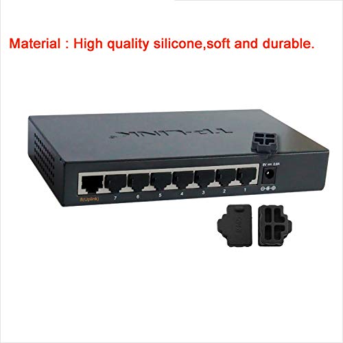 [Australia - AusPower] - Silicone 110Pcs Ethernet Hub Port RJ45 Anti-Dust Cover Plugs Protector Stopper Cap for Female Port Black for TV,Computer,Other Devices. 