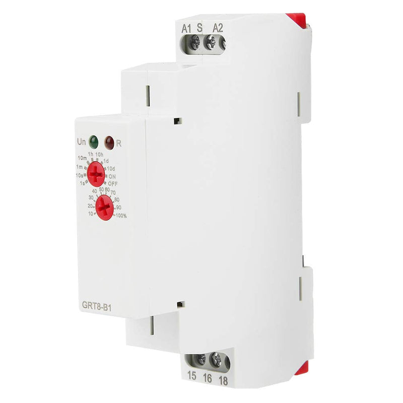 [Australia - AusPower] - AC/DC 12V~240V GRT8-B1 Mini Power Off Delay Time Relay 35mm DIN Rail Single Function Time Off Delay Relay Set by Panel Knob for Power-Off Delay 