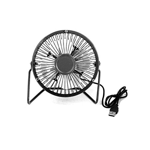 [Australia - AusPower] - ZOMTOP 4'' USB Mini Desk Fan Small Desktop Fan Quiet and Powerful Metal Design USB Powered (Black) 