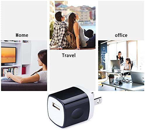 [Australia - AusPower] - USB Single Charger Block 10 Pack, UorMe 1A 5V Single Port Power Adapter Charging Phone Cube Box Pack Compatible with iPhone 12 SE 11 X 8 7 6S, Galaxy A21 Note20 A71 A51 A31 S10 S9 S8 Note 9 8 S7 Edge Black+White 
