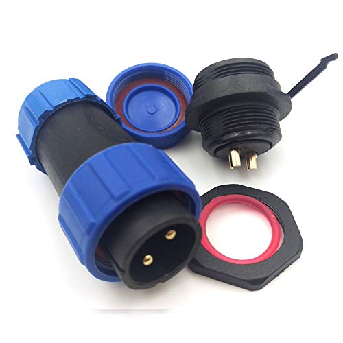 [Australia - AusPower] - SZJELEN SP21 2Pin-12Pin Panel Mount Waterproof Aviation Connector Plug and Socket IP67,LED Electrical Power Cable Wire Connector (2Pin) 