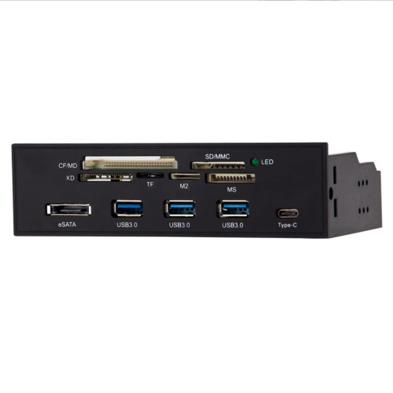 [Australia - AusPower] - Diyeeni Internal Card Reader 5.25inches High Speed Front USB 3.0 Interface Multifunction Internal Card Reader Dashboard PC Front Panel,Equipped with eSATA and USB 3.1 Port 1# Black 