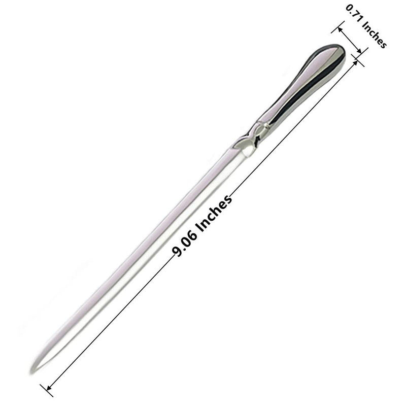 [Australia - AusPower] - Letter Opener Envelope Slitter Envelope Opener Paper Knife with Gift Box (Silver, 9.06 × 0.71 × 0.39 inches), 2 Pieces 