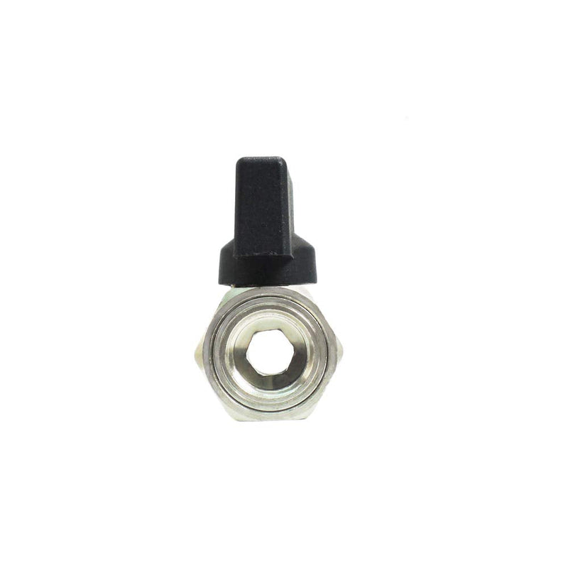 [Australia - AusPower] - Nigo Industrial Co. Forged Brass Mini Ball Valve, Nickel Plated, 1/4 Turn Operation Handle, 1/4" NPT Male x 1/4"NPT Female 