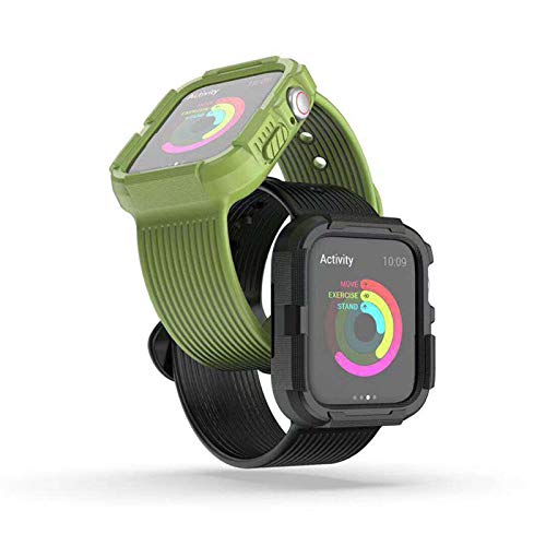 [Australia - AusPower] - BONICI Band Compatible with Apple Watch 38mm 40mm, One-Piece Wristband Strap Soft Silicone Rubber Smart Watch Bands with Screen Protector for Apple Watch Series 6/SE/5/4/3/2/1 iWatch -Green green Christmas tree 38mm/40mm 
