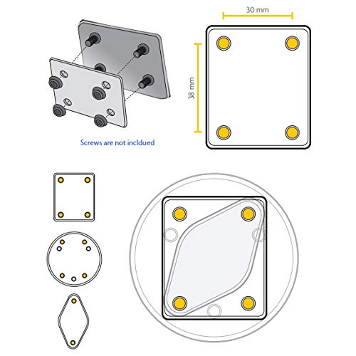 [Australia - AusPower] - Heavy Duty Metal AMPS Hole Pattern ELD Drinks Cup Holder Mount Compatible with Ham CB Pro Satellite Radio & All Universal 2 & 4 Hole fit AMPS Pattern mounting Device 
