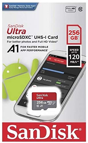 [Australia - AusPower] - SanDisk Ultra 256GB Micro SD Memory Card Works with LG K51, LG Q70, LG Q7+, LG Stylo 5+ Cell Phone (SDSQUA4-256G-GN6MN) Bundle with (1) Everything But Stromboli MicroSD Card Reader 