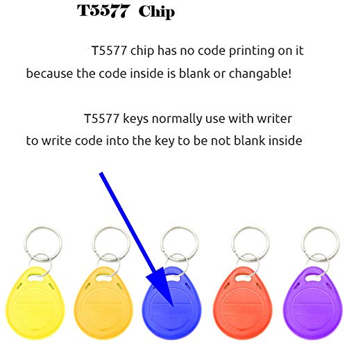 [Australia - AusPower] - Plmvhpb 50Pcs T5577 Blank Key Tag RFID Chip Cards Tags Keytag 125 Khz Copy Rewritable Writable Duplicate 