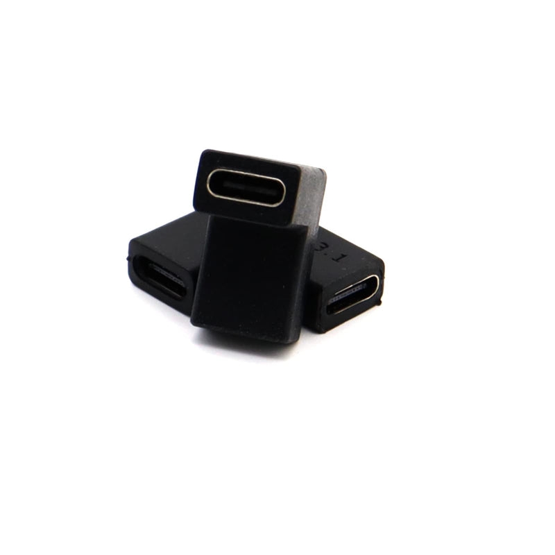 [Australia - AusPower] - LOKEKE USB C to USB C 3.1 Adapter, USB Type C Femle to Type C Female with 90 Degree Angled Connector Adapter Converter Compatible with Computer/Phone/Pad/Laptop/Tablets 